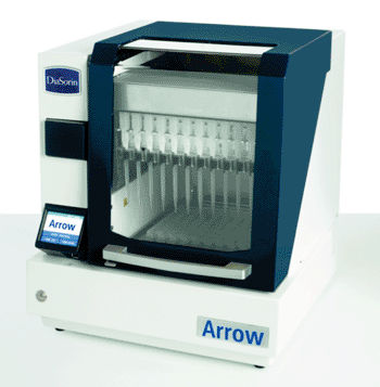 Imagen: El instrumento Arrow de DiaSorin ayuda a automatizar la extracción de ADN (Fotografía cortesía de DiaSorin).